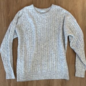 Nuuds Light Gray Cozy Knit Crew Neck Sweater